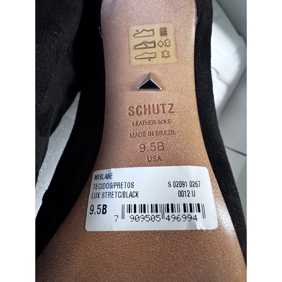 Schutz Misane Black Suede Pointed Toe Stiletto Sock Booties Size 9.5B - Picture 6 of 9